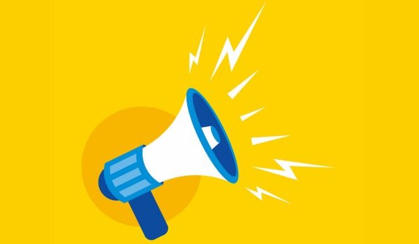 speaker with yellow background